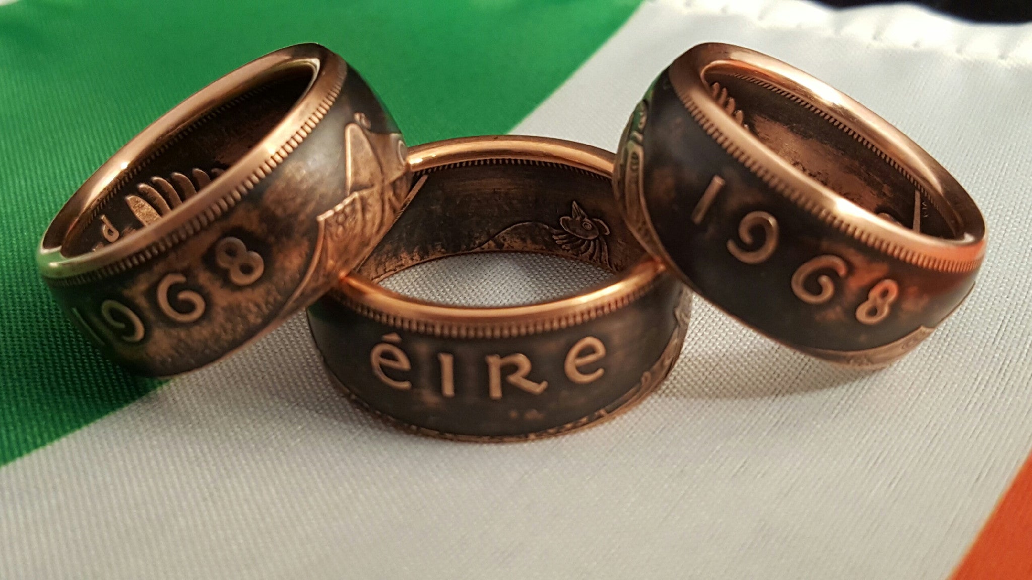 Ireland 1 Penny Bronze Coin Rings